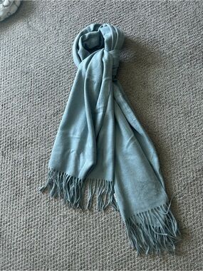 Light Blue Fringe Scarf for Women